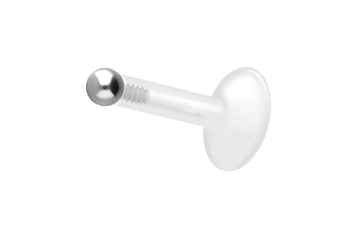 PTFE Labret Piercing mit Innengewinde + Titan-Aufsatz KUGEL